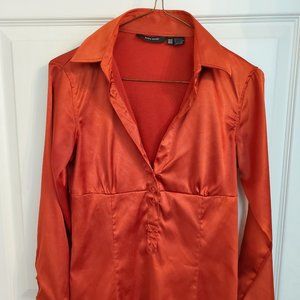 Zara Sheer Orange Blouse - Size XS/2 | Stylish & Versatile Top